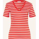 Rote Tommy Hilfiger V-Ausschnitt T-Shirts aus Baumwolle für Damen Größe S 