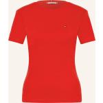 Rote Tommy Hilfiger T-Shirts aus Baumwolle für Damen Größe M 