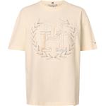 Sandfarbene Tommy Hilfiger Rundhals-Ausschnitt T-Shirts für Damen Größe XS 