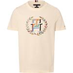 Sandfarbene Unifarbene Tommy Hilfiger Rundhals-Ausschnitt T-Shirts für Herren Größe XXL 