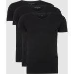 Schwarze Tommy Hilfiger V-Ausschnitt T-Shirts aus Baumwolle enganliegend für Herren Größe XXL 3-teilig 