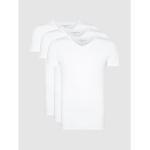 Weiße Tommy Hilfiger V-Ausschnitt T-Shirts aus Baumwolle enganliegend für Herren Größe XXL 3-teilig 
