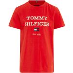 Reduzierte Rote Tommy Hilfiger Logo Kinder T-Shirts für Jungen Größe 176 