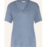Blaue Tommy Hilfiger V-Ausschnitt T-Shirts für Damen Größe S 