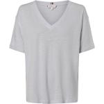 Hellblaue Melierte Tommy Hilfiger V-Ausschnitt T-Shirts für Damen Größe XS 