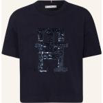 Dunkelblaue Tommy Hilfiger T-Shirts mit Pailletten aus Baumwolle für Damen 