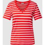 Rote Tommy Hilfiger Cody V-Ausschnitt T-Shirts aus Baumwolle für Damen Größe XL 