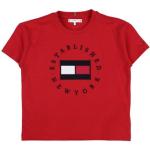 Reduzierte Rote Bestickte Kurzärmelige Tommy Hilfiger Kinder T-Shirts aus Jersey 