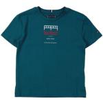 Reduzierte Türkise Bestickte Kurzärmelige Tommy Hilfiger Printed Shirts für Kinder & Druck-Shirts für Kinder aus Jersey 