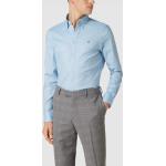 Reduzierte Marineblaue Tommy Hilfiger Tailored Button Down Kragen Slim Fit Hemden aus Baumwollmischung für Herren Größe S 
