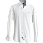 Weiße Unifarbene Casual Langärmelige Tommy Hilfiger Tailored Button Down Kragen Herrenlangarmhemden 