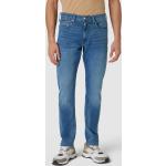 Hellblaue Tommy Hilfiger Houston Tapered Jeans mit Reißverschluss aus Baumwolle für Herren Weite 38, Länge 34 