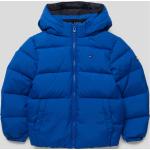 Royalblaue Tommy Hilfiger Essentials Stehkragen Kinderwinterjacken aus Polyester für Jungen Größe 164 
