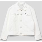 Weiße Tommy Hilfiger Kinderjeansjacken aus Baumwolle für Mädchen Größe 152 