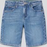 Blaue Tommy Hilfiger Jeans Shorts für Kinder mit Reißverschluss aus Baumwolle für Jungen Größe 140 