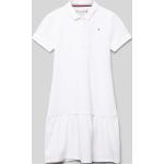 Weiße Tommy Hilfiger Essentials Kinderkleider aus Baumwollmischung für Mädchen Größe 140 