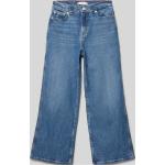 Blaue Tommy Hilfiger Logo 5-Pocket Jeans für Kinder mit Reißverschluss aus Baumwolle für Mädchen Größe 140 