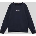 Marineblaue Tommy Hilfiger Kindersweatshirts aus Baumwollmischung für Jungen Größe 140 