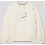 Offwhitefarbene Tommy Hilfiger Kindersweatshirts aus Baumwolle für Mädchen Größe 152 