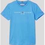 Blaue Tommy Hilfiger Essentials Kinder T-Shirts aus Baumwolle für Jungen Größe 164 