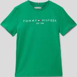 Grüne Tommy Hilfiger Essentials Kinder T-Shirts aus Baumwolle für Jungen Größe 164 