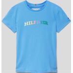 Blaue Tommy Hilfiger Kinder T-Shirts aus Baumwolle für Mädchen Größe 164 