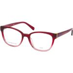 Rote Tommy Hilfiger TH Quadratische Kunststoffbrillen für Damen 