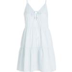 Blaue Casual Tommy Hilfiger Poplin Mini V-Ausschnitt Sommerkleider aus Popeline für Damen Größe L für den für den Sommer 