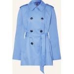 Reduzierte Blaue Wasserdichte Tommy Hilfiger Trenchcoats aus Baumwolle für Damen Größe S 