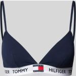Dunkelblaue Unifarbene Tommy Hilfiger Triangel-BHs aus Baumwolle für Damen Größe M 