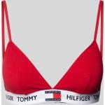 Rote Unifarbene Tommy Hilfiger Triangel-BHs aus Baumwolle für Damen Größe M 