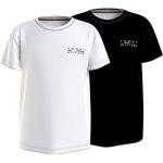 Reduzierte Schwarze Kurzärmelige Tommy Hilfiger Logo Kinder T-Shirts aus Jersey Größe 170 2-teilig 