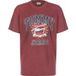 Rote Vintage Kurzärmelige Tommy Hilfiger Logo Rundhals-Ausschnitt T-Shirts für Herren Größe S 