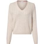 Beige Tommy Hilfiger V-Ausschnitt Kaschmir-Pullover aus Wolle für Damen Größe XL 
