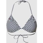 Marineblaue Gestreifte Tommy Hilfiger Bikini-Tops aus Polyamid für Damen Größe S 