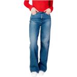 Reduzierte Blaue Tommy Hilfiger TOMMY JEANS Straight Leg Jeans mit Reißverschluss aus Baumwolle für Damen Größe XS Weite 27, Länge 32 für den für den Herbst 