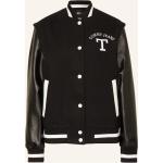 Reduzierte Schwarze Tommy Hilfiger TOMMY JEANS College-Jacken aus PU für Damen Größe M 