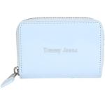 Reduzierte Himmelblaue Unifarbene Tommy Hilfiger TOMMY JEANS Brieftaschen mit Reißverschluss aus PU für Damen 