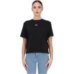 Reduzierte Schwarze Bestickte Tommy Hilfiger TOMMY JEANS T-Shirts aus Baumwolle für Damen Größe XS 