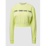 Reduzierte Gelbe Tommy Hilfiger TOMMY JEANS Bio Damensweatshirts aus Baumwolle Cropped Größe XL 