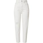 Weiße Bestickte Ripped Jeans & Zerrissene Jeans mit Reißverschluss aus Denim für Damen Größe XXL 