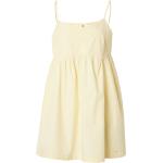 Pastellgelbe Ärmellose Mini V-Ausschnitt Minikleider & kurze Kleider aus Denim für Damen Größe XL 