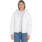 Tommy Jeans Damen Pufferjacke Quilted Tape Kapuze, Weiß (White), M
