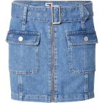 Blaue Mini Jeans-Miniröcke mit Reißverschluss aus Denim für Damen Größe S 