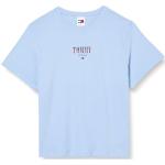 Tommy Jeans Damen T-Shirt Kurzarm Slim Rundhalsausschnitt, Blau (Moderate Blue), 6XL