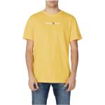 Reduzierte Gelbe Unifarbene Kurzärmelige Tommy Hilfiger TOMMY JEANS T-Shirts aus Baumwolle maschinenwaschbar für Herren Größe L für den für den Frühling 