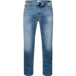 Himmelblaue Bestickte Tommy Hilfiger TOMMY JEANS Slim Fit Jeans aus Baumwolle für Herren Weite 33, Länge 32 