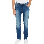 Reduzierte Dunkelblaue Bestickte Tommy Hilfiger TOMMY JEANS Slim Fit Jeans aus Denim enganliegend für Herren Weite 32 