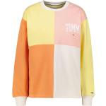 Peachfarbene Color Blocking Tommy Hilfiger TOMMY JEANS Herrensweatshirts aus Denim Größe M für den für den Herbst 