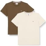 Tommy Jeans Herren 2er Pack T-Shirt Kurzarm Slim Jersey Slim Fit, Mehrfarbig (Newsprint / Drab Olive Green), XL